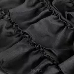 Firana na taśmie 140x270 AURA czarna z etaminy zdobiona w górnej części falbanami - 5