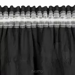 Firana na taśmie 140x270 AURA czarna z etaminy zdobiona w górnej części falbanami - 4