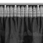 Firana na taśmie 140x270 AURA czarna z etaminy zdobiona w górnej części falbanami - 3