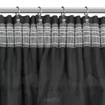 Firana na taśmie 140x270 AURA czarna z etaminy zdobiona w górnej części falbanami - 2