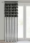 Firana na taśmie 140x270 AURA czarna z etaminy zdobiona w górnej części falbanami - 11
