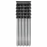 Firana na taśmie 140x270 AURA czarna z etaminy zdobiona w górnej części falbanami - 9