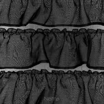 Firana na taśmie 140x270 AURA czarna z etaminy zdobiona w górnej części falbanami - 7