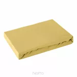 Prześcieradło z bawełny jersey z gumką musztardowe 120x200 Design 91 - 2