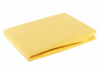Prześcieradło z bawełny jersey z gumką musztardowe 120x200 Design 91