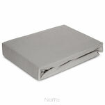 Prześcieradło z bawełny jersey 4 z elastanem z gumką srebrne 90x200 - 2