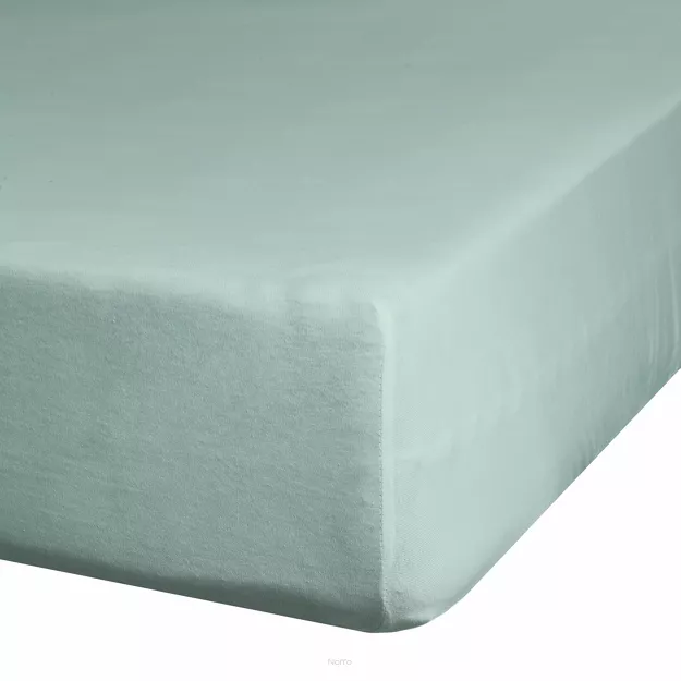 Prześcieradło z bawełny renforce z gumką 140x200 miętowe GŁADKIE z kolekcji Nova Style