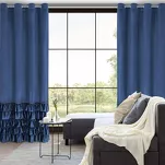 Zasłona na przelotkach 140x250 CARLI welwetowa granatowa jednokolorowa zdobiona w dolnej części falbanami z paskiem cyrkonii - 7