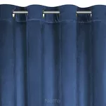 Zasłona na przelotkach 140x250 CARLI welwetowa granatowa jednokolorowa zdobiona w dolnej części falbanami z paskiem cyrkonii - 4