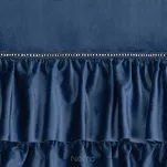 Zasłona na przelotkach 140x250 CARLI welwetowa granatowa jednokolorowa zdobiona w dolnej części falbanami z paskiem cyrkonii - 2