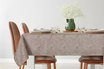 Bieżnik 40x140 ISLA ciemny beż z żakardowym wzorem liści bananowca - 4