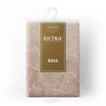 Bieżnik 40x140 ISLA ciemny beż z żakardowym wzorem liści bananowca - 5