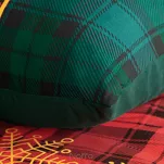 Pościel świąteczna 220x200 GLORY czerwono zielona wzór kraty z bawełny renforce - 5