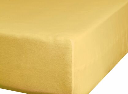 Prześcieradło z satyny bawełnianej z gumką NOVA 3 musztardowe 100x200
