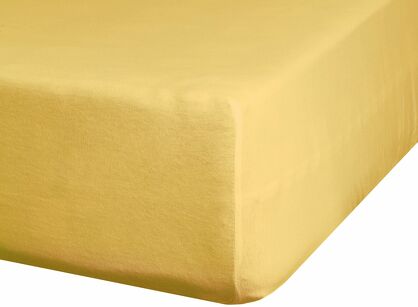 Prześcieradło z satyny bawełnianej z gumką NOVA 3 musztardowe 100x200