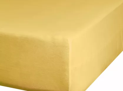 Prześcieradło z satyny bawełnianej z gumką NOVA 3 musztardowe 100x200