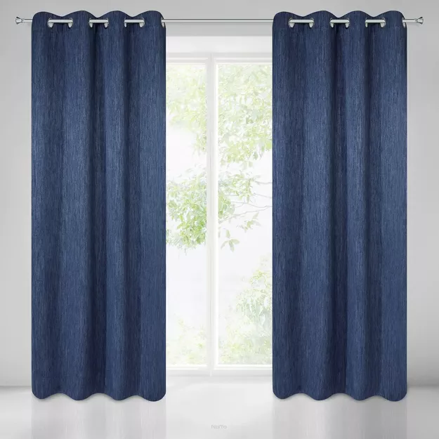 Zasłona na przelotkach 135x250 ROSSIE zaciemniająca granatowa jednokolorowa