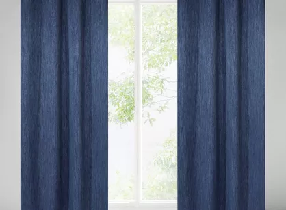 Zasłona na przelotkach 135x250 ROSSIE zaciemniająca granatowa jednokolorowa