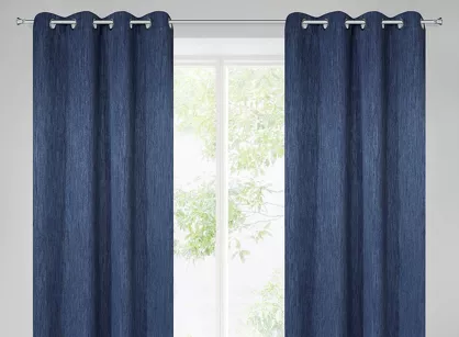 Zasłona na przelotkach 135x250 ROSSIE zaciemniająca granatowa jednokolorowa