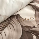 Pościel z makosatyny 160x200 DAKOTA Eva Minge beżowa brązowa wzór botaniczny Premium - 3