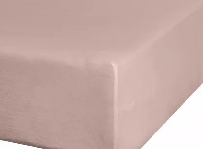 Prześcieradło z bawełny jersey 3 z gumką pudrowy róż 90x200