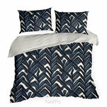 Pościel satynowa 140x200 SPRING 61 ciemny granat z wzorem geometrycznym z kolekcji Classic - 4