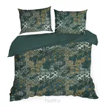 Pościel satynowa 140x200 SPRING 69 ciemna zieleń beż z nadrukiem mozaiki z kolekcji Classic - 6
