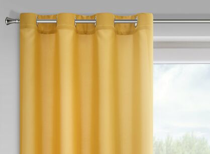 Zasłona na przelotkach 140x175 RITA jednokolorowa musztardowa z miękkiej tkaniny