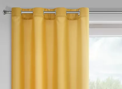 Zasłona na przelotkach 140x175 RITA jednokolorowa musztardowa z miękkiej tkaniny