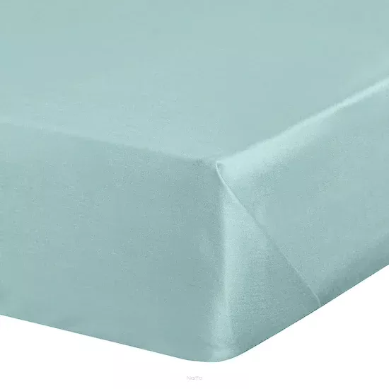 Prześcieradło satyna bawełniana bez gumki NOVA 1 miętowe 160x210