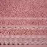 Ręcznik 30x50 POLA pudrowy z kolorową bordiurą zakończoną stebnowaniem 500 g/m2 - 2