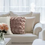 Poszewka welwetowa 45x45 ROSES 1 miętowa Eva Minge z aplikacją róż 3D - 4