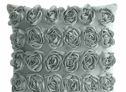 Poszewka welwetowa 45x45 ROSES 1 miętowa Eva Minge z aplikacją róż 3D