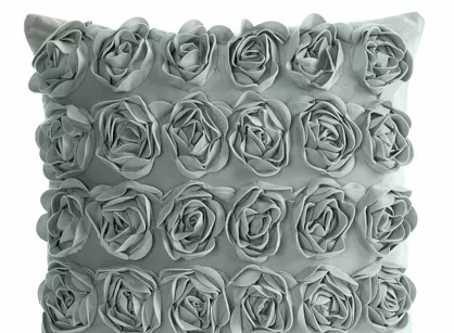 Poszewka welwetowa 45x45 ROSES 1 miętowa Eva Minge z aplikacją róż 3D