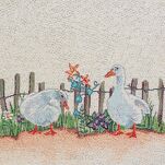 Bieżnik wielkanocny 45x140 4097 gobelinowy naturalny zielony gąski - 2