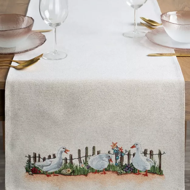 Bieżnik wielkanocny 45x140 4097 gobelinowy naturalny zielony gąski