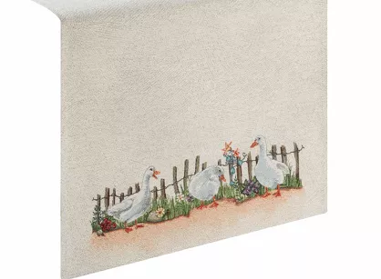 Bieżnik wielkanocny 45x140 4097 gobelinowy naturalny zielony gąski