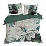 Pościel z makosatyny 220x200 LINDA ciemna zieleń wzór kwiatowy z kolekcji Premium - 6