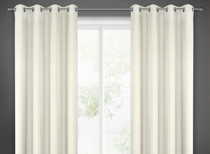 Zasłona na przelotkach 140x250 RITA jednokolorowa kremowa z miękkiej tkaniny