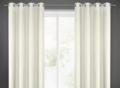 Zasłonana przelotkach 140x250 RITA jednokolorowa kremowa z miękkiej tkaniny