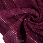 Ręcznik 50x90 POLA bakłażan z kolorową bordiurą zakończoną stebnowaniem 500 g/m2 - 2