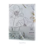 Pościel bawełniana 140x200 LEA 9 biała musztardowa w kwiaty dwustronna Design 91 - 8