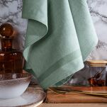 Ścierka kuchenna 50x70 OLIVIA 11 zielona w paski z bawełny - 4