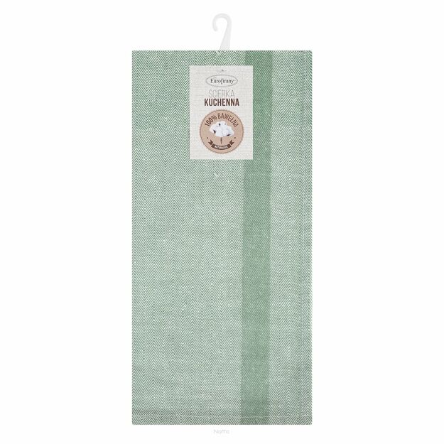 Ścierka kuchenna 50x70 OLIVIA 11 zielona w paski z bawełny