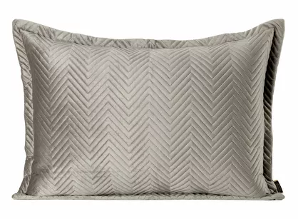 Poszewka welwetowa 50x70 Sofia beżowa pikowana w gęstą jodełkę