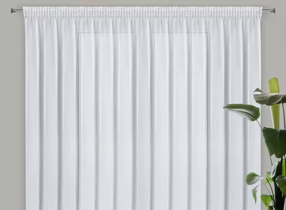 Firana na taśmie 350x270 ARLETA biała z szyfonu z delikatnym połyskiem