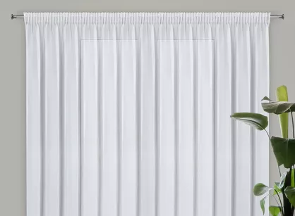 Firana na taśmie 350x270 ARLETA biała z szyfonu z delikatnym połyskiem