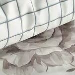 Pościel z makosatyny 220x200 ROSALIA biała pudrowy wzór kwiatowy dwustronna Premium - 3