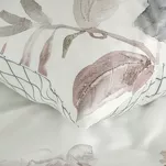 Pościel z makosatyny 220x200 ROSALIA biała pudrowy wzór kwiatowy dwustronna Premium - 2