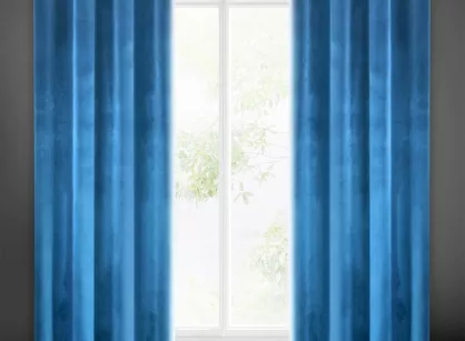 Zasłona na przelotkach 140x250 SAMANTA welwetowa granatowa o subtelnym połysku